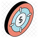 Money Target Money Aim Money Goal Icon