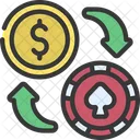 Money To Chip Exchange Gambling Poker Icon