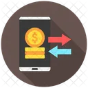 Money Transfer Mobile Send Icon