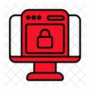 モニター、ウェブ、ロック アイコン
