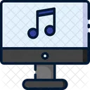 Monitor Online Music Audio Player Icon