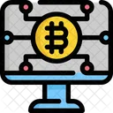 Monitor Bitcoin Cryptocurrency Icon