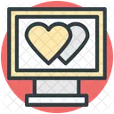 Monitor Hearts Sign Icon