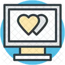 Monitor Hearts Sign Icon