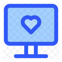 Monitor Love Heart Icon