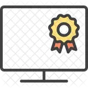 Monitor Computer Ribbon Badge Icon