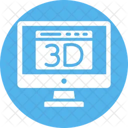 Monitor 3d  Icono