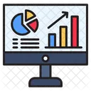 Monitor Growth Data Visualization Icon