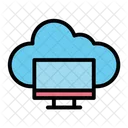 Monitor Cloud Service Cloud Computing Icon