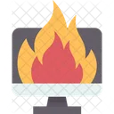 Monitor Burning Work Icon