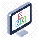 Monitor Letters Monitor Alphabets Basic Learning Icon