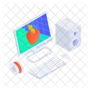 Monitor Cardiaco Cardiaco Organo Icon