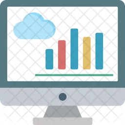 Monitor cloude business grow  Icon