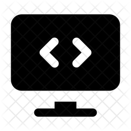 Monitor Code Icon - Download in Glyph Style