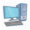 Monitor computer, keyboard with pc  Icon