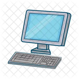 Monitor computer with keyboard  Icon