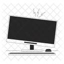 Monitor de computador estalando  Ícone