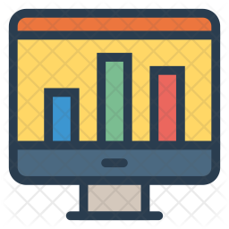 Monitor graph Icon - Download in Colored Outline Style