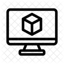 Monitor Wurfel D Bildschirm Symbol