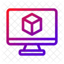 Monitor Wurfel D Bildschirm Symbol