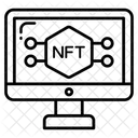 Monitor Computer Blockchain Icon