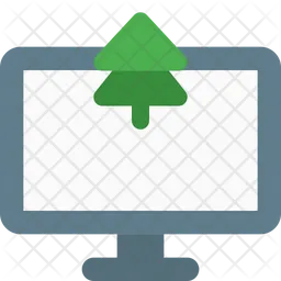 Monitor Pine Tree  Icon