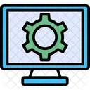 App Digital Monitor With Cogwheel Symbol