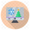 Christmas Monitor Snow Icon