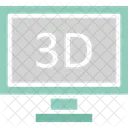 Monitor Tridimensional Lcd Tridimensional Tv Tridimensional Icon