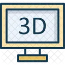 Monitor Tridimensional Lcd Tridimensional Tv Tridimensional Icon