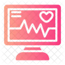 Monitoramento Cardiaco Monitor De Ecg Monitor De Frequencia Cardiaca Ícone