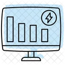 Economia De Energia Monitoramento Cor Sombra Icone Linha Fina Ícone