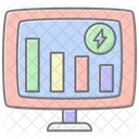 Economia De Energia Monitoramento Linear Color Icone Ícone