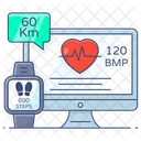 Monitor De Ecg Eletrocardiograma Monitor De Batimentos Cardiacos Ícone