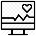 Eletrocardiograma Batimento Cardiaco Emergencia Ícone