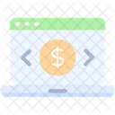 Monitoring Transactions Laptop Bank Icon