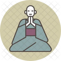Monk sitting gassho  Icon
