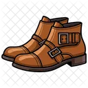 Monk Strap Boots brown Shoes  Icon