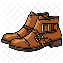 Monk Strap Boots brown Shoes  Icon