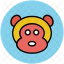 Monkey Face Cartoon Icon
