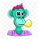 Blowing Monkey Monkey Bubble Blowing Bubble Icon
