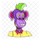 Punk Monkey Monkey Face Chimpanzee Face Icon
