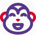 Monkey Grinning Smiling Eyes Icon