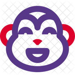 Monkey Grinning Smiling Eyes Emoji Icon