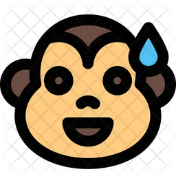 땀 흘리며 웃고 있는 원숭이 Emoji 아이콘