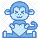 Monkey Holding Heart  Icon