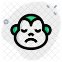 Monkey Sad Face Animal Wildlife Icon
