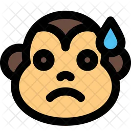 Monkey Sad With Sweat Emoji Icon