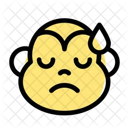 Monkey Sad With Sweat Emoji Icon