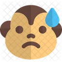Monkey Sad With Sweat Icon